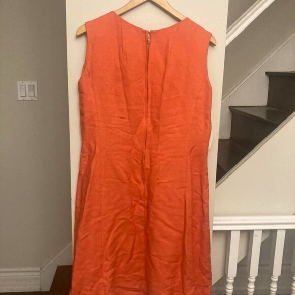 Vintage Alison Ayres Coral Linen Dress - Picture 4 of 8